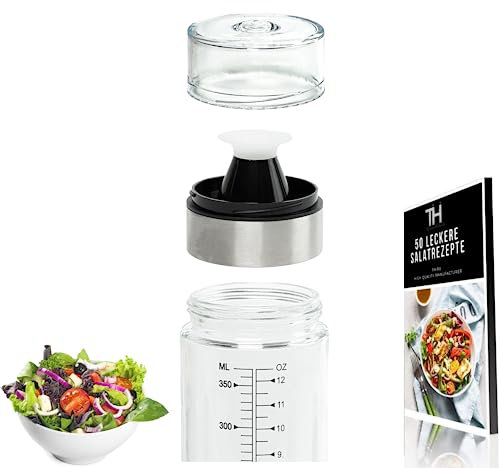 Thiru Mezclador 400ml - para el aliño ensaladas - a Prueba de Fugas y Apto para lavavajillas