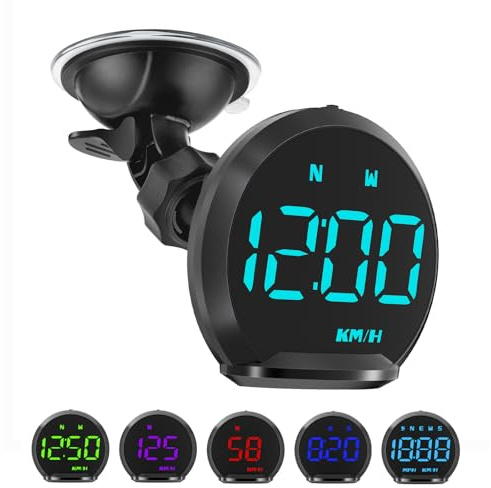 KAOLALI 2,2 Zoll Head up Display Auto HUD Universal Digital GPS Tachometer | mit Geschwindigkeitswarnung, Müdigkeitserinnerung, Kompass, Smart Tachometer mit Saugnapf-Halterung für alle Autos