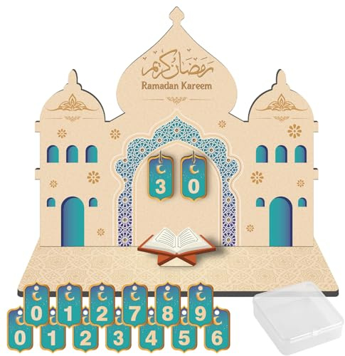 Calendrier de l'Avent du Ramadan pour enfants, calendrier de l'Avent islamique de 30 jours, décorations pour la maison, calendrier de l'Avent islamique pour l'Aïd