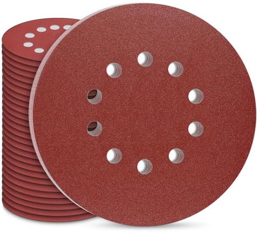 STEBRUAM 30Pcs Dischi Abrasivi 225mm 10 fori Grana 150 | per levigatrice a secco levigatrice rotorbitale levigatura giraffa