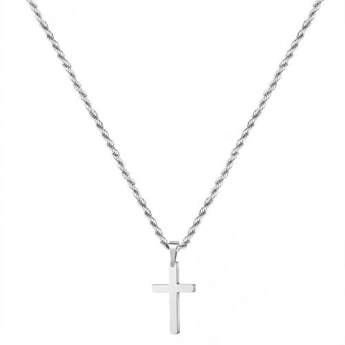 ShiWuYou Men's Stainless Steel Nail Cross Pendant Necklace, Cross Necklace for Men,Stainless Steel Cross Necklaces, for Christian Birthday Christmas Easter Gifts Thanksgiving Day
