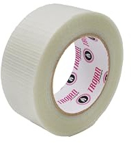 Trojan 50mm Crossweave Reinforced Tape, Transparent Bi-Directional Filament Strapping Tape, Fiberglass Reinforced Tape, Heavy Duty Tape