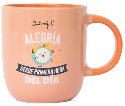 Mr. Wonderful - Taza - Alegría desde primera hora del día - Taza de Café Personalizada - Taza de Cerámica con Mensaje Motivacional