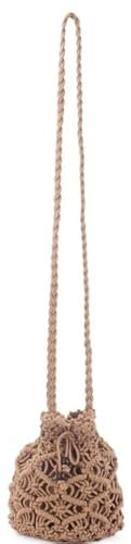 AYKANING Strohtaschen Damen,Korbtaschen Damen Handgemachte Baumwolllinie Vintage Gras-Paket Gewebtes Paket(Camel)