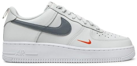 NIKE Air Force 1 '07, Sneaker Hombre, Photon Dust Cool Grey Safety Orange, 45 EU