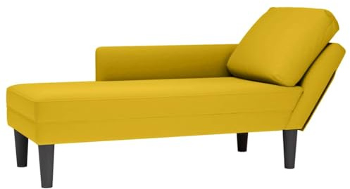 vidaXL Chaiselongue mit Kissen und Rechter Armlehne Gelb Samt