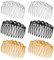 Yuanchu Lot de 6 peignes à cheveux français torsadés en plastique à 11 dents - 7,5 x 5 cm - Accessoires de style rétro français pour femme, voile de mariée