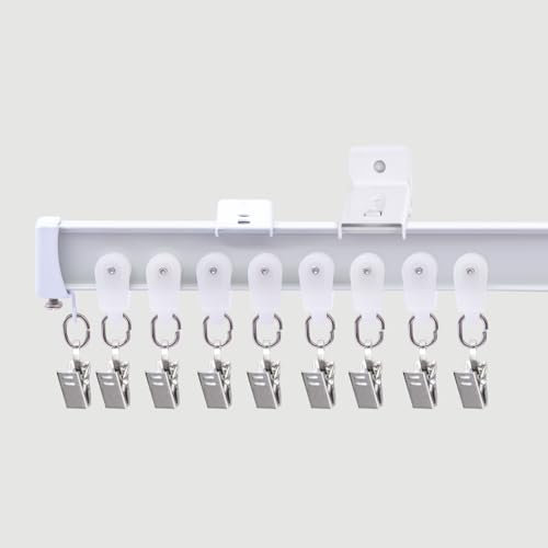 Hoeflife Flexible Vorhangschiene mit Clip, Weiß, 1,8 m