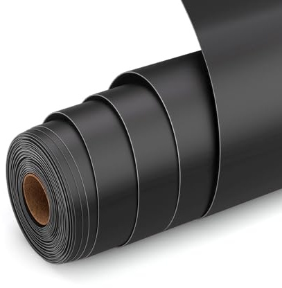 UIOK Vinile Adesivo, Matte Nero Vinile 30,5 x 914,4 cm Vinil Permanente Adesivo per Cricut, Rotolo Pellicola in Nero Vinil-e Plotter Regali Fai Da Te, Tazze, Plastica