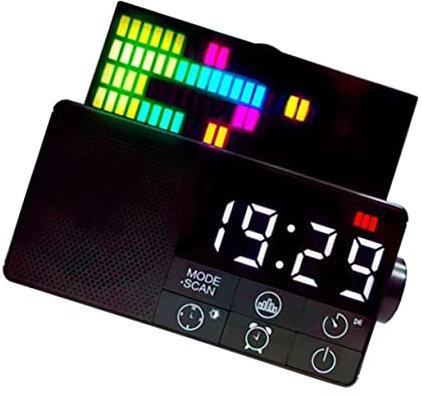 DIYEAH Reloj Despertador Altavoz Plegable Radio FM Despertador Digital para Decoración De Hogar y Habitación