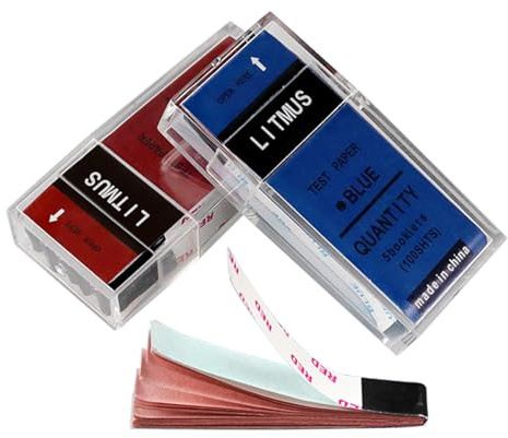 Doppelfarbiges Lackmuspapier-Set, 200 PH-Teststreifen, insgesamt für schnelle Säure- und Basismessung von Flüssigkeiten und Tests, Verwendung zweifarbiger (rot und blau) Säure-Basisstreifen
