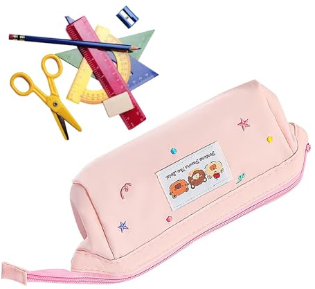 Skolkit - Bear School Pocket - skolmaterial arrangör skickad för kvinnliga studenter barn, Rosenröd, riferimento alla descrizione, Se beskrivningen