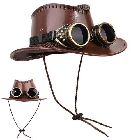 Lpoppcx steampunk cylinderhattar för män – cylinder | fototillbehör med glasögon dekoration för temafester evenemang modevisningar, teaterföreställningar