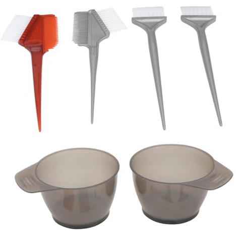 COLLBATH 2 piezas Kit de Cuencos Tintura para Cabello de Plástico Resistente con Peines para Peluquería Profesional Reutilizables y Antideslizantes para Mezcla y Aplicación Fácil de Tinte
