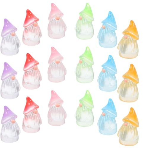 BESPORTBLE 18pcs Mini Resin Garden Gnomes Set for Outdoor Yard and Fairy Garden Decor Glow-in-the-dark Feature, Resin Miniature Ornaments for Home, Office, and DIY Craft Micro Landscapes