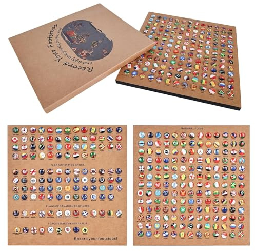GREATRICH 291 Pièce Punaises Drapeau National, Punaise Murales en Métal avec 291 Drapeaux Différents pour Carte du Monde à Épingler Voyage, pour Tableau en Liège, Punaises Tableau Liège, DIY Décoratif