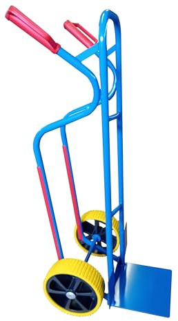 RLW Profi Stahlrohr Sackkarre Stapelkarre Maximium 300 kg - Schaufel 280x280 mm - Made in EU - kein Asien-Import (pannensicheres-thermoplastisches Rad gelb/PVC-Speichenfelge schwarz/Gleitlager)