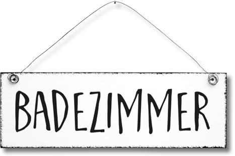 Badezimmer - Dekoschild Türschild Wandschild aus Holz 10x30cm - Holzdeko Holzbild Deko Schild