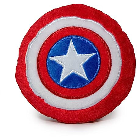 Buckle-Down Dog Toy Plush Captain America Shield Red White Blue White 8 x 6