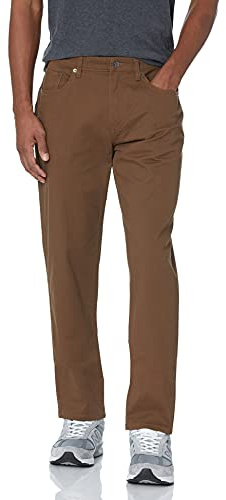 Amazon Essentials Pantalon en Sergé Stretch 5 Poches Coupe Athlétique (Grandes Tailles Disponibles) Homme, Brun, 38W / 34L