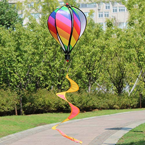 Weiqiao® Montgolfière Suspendu Spirale en Tissu Girouette à Vent Suspendu Arc en Ciel Décoration de Fête pour Jardin Extérieur Intérieur