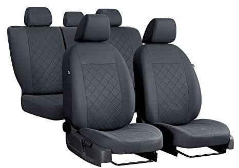 Set completo di 5 Rivestimenti Sedili Auto, Coprisedili per Auto, Colore: Grigio