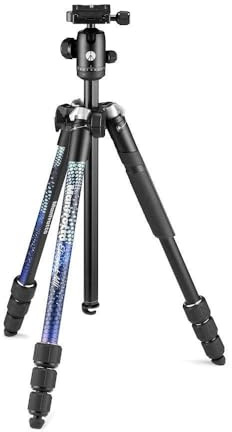 Manfrotto Element MII Aluminium Reisestativ mit Kugelkopf und Tasche – Kamerastativ für DSLR, spiegellose und Kompaktkameras – Ideal für Vlogging, Content Creation und Fotografie – Blau