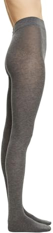 ESPRIT Plain W Ti cotone lana spessi tinta unita 1 pezzo, Collant Donna, Grigio Light Grey Melange 3390-O, 36-38