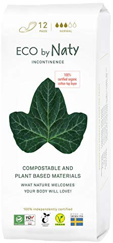 Eco by Naty Incontinence Pads Normal for Women's sensitive bladder, Absorbent and discreet (12 Count)