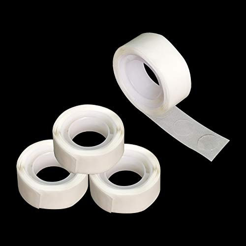 Andiker 400 pcs pastilles adhésives double face pour ballons, autocollants transparents amovibles pour décoration de Noël, mariage, fête d'anniversaire (4 rolls dot)