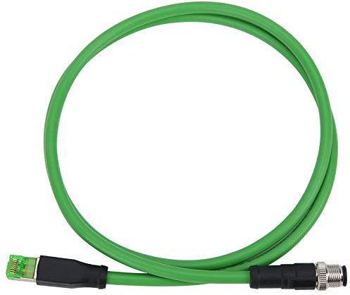 Walfront 1m Ethernet Cable 4Pin M12 D-Coded Male to RJ45 Patch Cord Networking IP67 Waterproof Ethernet Shielded Cable for Cat6 Network