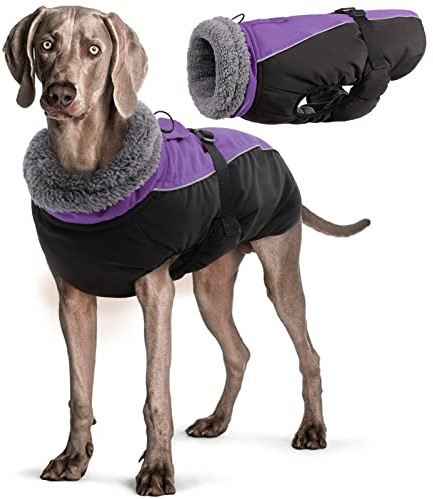 Wasserdichter Hundemantel Winter Warme Hundejacke, Hundebekleidung Outfit für kleine mittel große Hunde, Hundepullover mit Sicheren Reflexstreifen für Labrador Chihuahua Französische Bulldogge