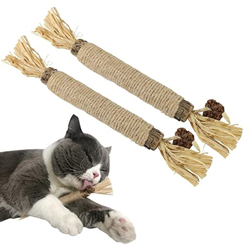 ZLXFT Katzenminze Sticks für Katzen - Matatabi Kauspielzeug und Kauholz - Catnip Sticks als Katzenspielzeug
