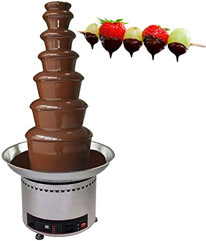 4/5/6/7 Tiers Stainless Steel Electric Chocolate Waterfall Machine/Sauce Heater,Commercial Chocolate Fondue Fountain, for Candy Butter Cheese BBQ Sauc (7 Tier)