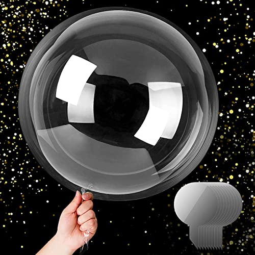 50cm Jumbo Bobo Klar Luftballons, 8 Stück Kristall Blase Klar Ballons Runde Transparente Wiederverwendbare Bobo Bubble Ballons für Hochzeit Geburtstag Halloween Weihnachtsfeier Dekoration (24 Zoll)