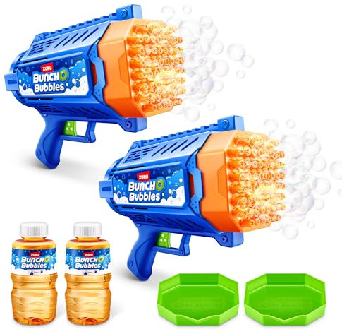 Bunch O Bubbles Bubble-Blaster von ZURU, 2er-Pack, mittelgroßer motorisierter Bubble Blaster, automatische Seifenblasenmaschine für Kinder, Sommer Outdoor-Pool-Spielzeug mit 125ml Kapazität