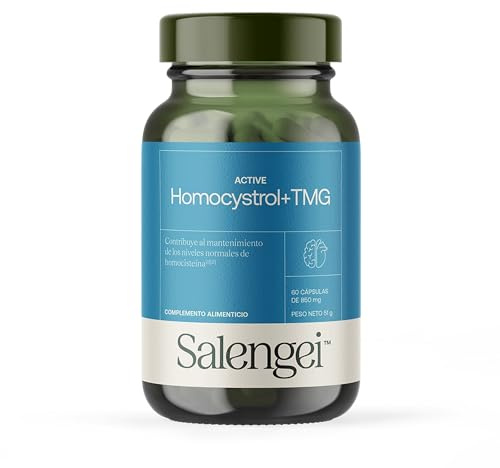 ACTIVE HOMOCYSTROL + TMG - Complemento alimenticio con Vitaminas B6 y B12 (metilcobalamina), B9 Quatrefolic (ácido fólico en forma activa metilada) y Trimecil glicina | 60 capsulas de 850 mg |