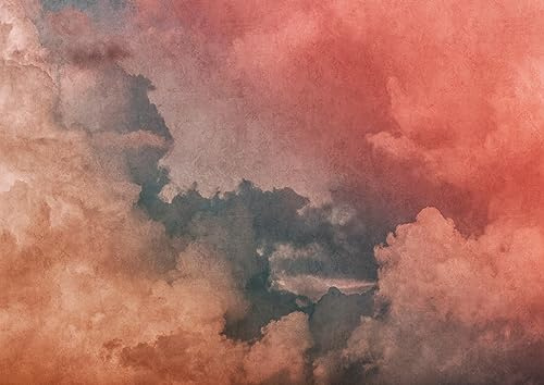 Rasch Tapete 363142 - Fototapete auf Vlies mit Wolken und Himmel in Rot und Blau - 3,00m x 4,24m (LxB)