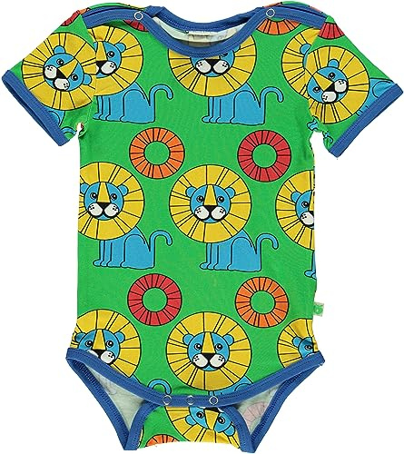 Småfolk Baby-pojkar kortärmad body med lejoner spädbarn och småbarn dräkter, Grön, 80