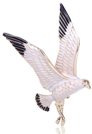YAHOYA Lebensechte Möwe Vögel Broschen Gold Farbe Emaille Vogel Tier Revers Anstecknadel Corsage Frauen Männer Urlaub Bluse Dekoration