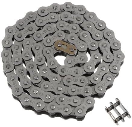 uxcell 12B Metric Standard Roller Chain, 5 Feet Carbon Steel Chains 3/4 Industrial Roller Chain Drive Chain for Motorcycle Bicycle Industrial Machinery -80 Links