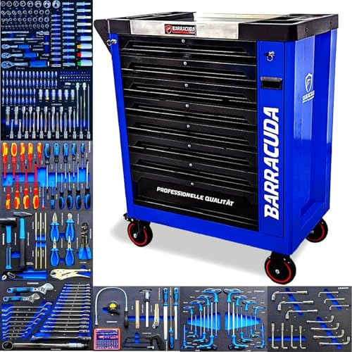 Barracuda Tools Servante d'atelier 9 tiroirs Dont 8 outillés - Racing 1 Max+ Blue