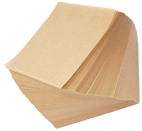 HEMOTON Papier Sulfurisé Pour Galettes Hamburger Carré 10x10 Cm Naturel 100 Feuilles Résistant à L’huile L’eau Pour Cuisson Four Barbecue Emballage Alimentaire 5 Pcs