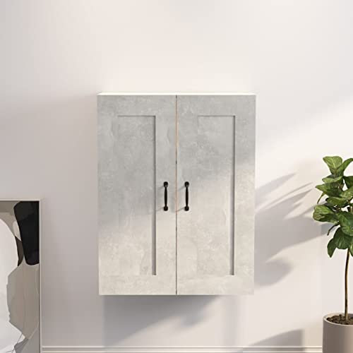 Camerina Hängeschrank Betongrau 69,5x32,5x90 cm Wandschrank HäNgend HäNgeschrank Schlafzimmer Wandschrank KüChenhäNgeschrank