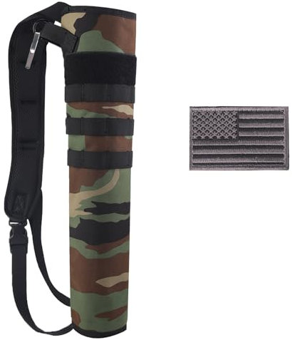 KRATARC Archery Lightweight Back Arrow Quiver Dual Use Foldable Compact Hip Arrows Bag with Molle System Hanged for Target Shooting (Woodland - Diameter 4'')