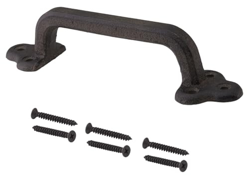 SOTECH Schiebetürgriff RUNE aus Gusseisen rustikal | Türgriff Länge 22,7 cm Höhe 5 cm Schmiedeeisen Türdrücker Torgriff Türbeschlag Torbeschlag Scheunentorgriff Griff