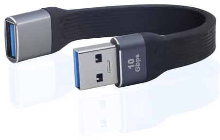 LANMINGLEL 10Gbps USB 3.1 Flat Soft Data Cable, 100W USB A Male to Female, 4K@60Hz, 5.1in, Compatible with Phones, Tablets, Laptops, Steam Deck, Switch