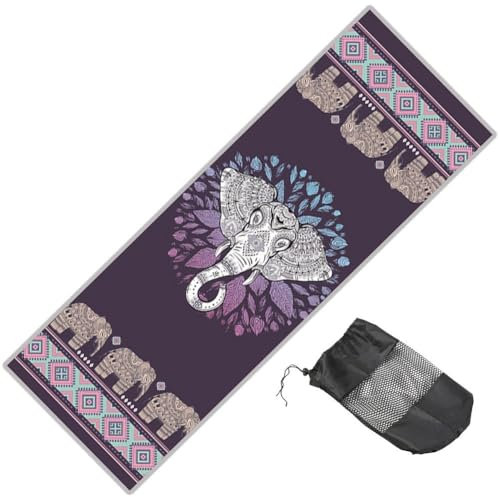 HiyyFloy Yoga-Handtuch, rutschfeste Hot-Yoga-Matte, Yoga-Decke, Druckmuster, Schnell Trocknendes Yoga-matten-Handtuch Tragetasche Für Pilates, Fitnessstudio, Training