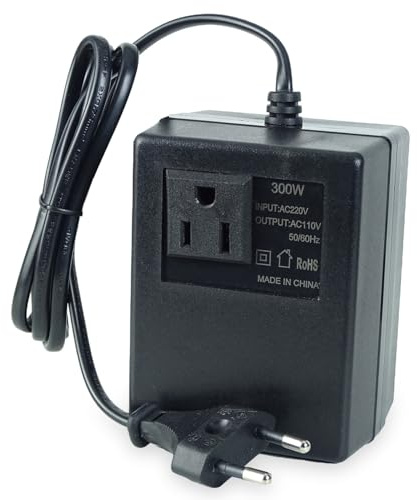 keepdrum USadp300 - Transformador adaptador de viaje AC 220 V a 110 V US/UE 300 W