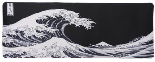 lachineuse XXL Mauspad - Motiv Die Welle von Kanagawa - Japanische Dekoration - 800 x 300 x 3 mm - Japanische Dekoration - Rutschfest und Wasserabweisend - Bürodeko - Japan Asien Geschenkidee